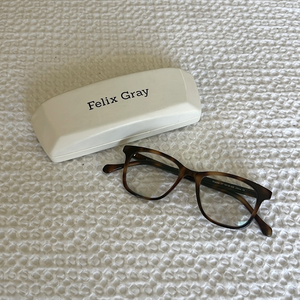 Felix Gray Blue Light Glasses with Case (Hopper in Sazerac)